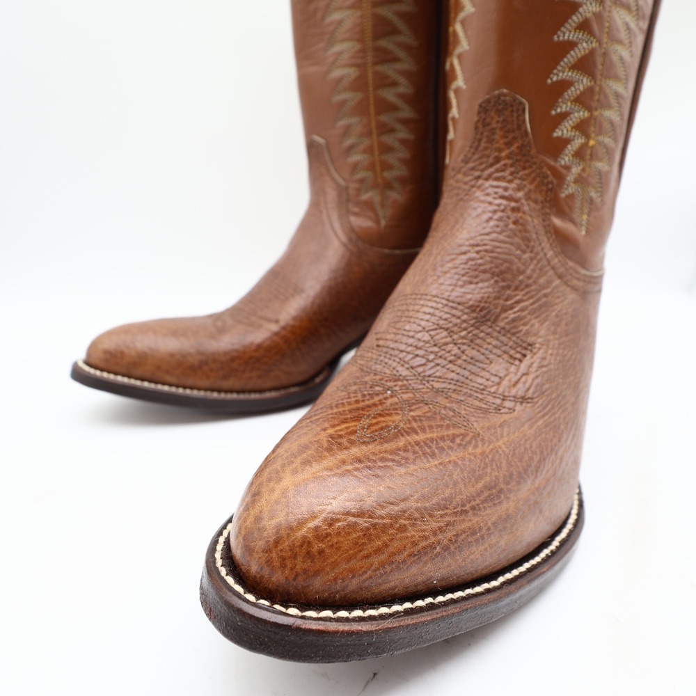 Wrangler Vintage Western Boots Mens 8.5D Brown Glazed Shoulder Leather NWT - Picture 6 of 16